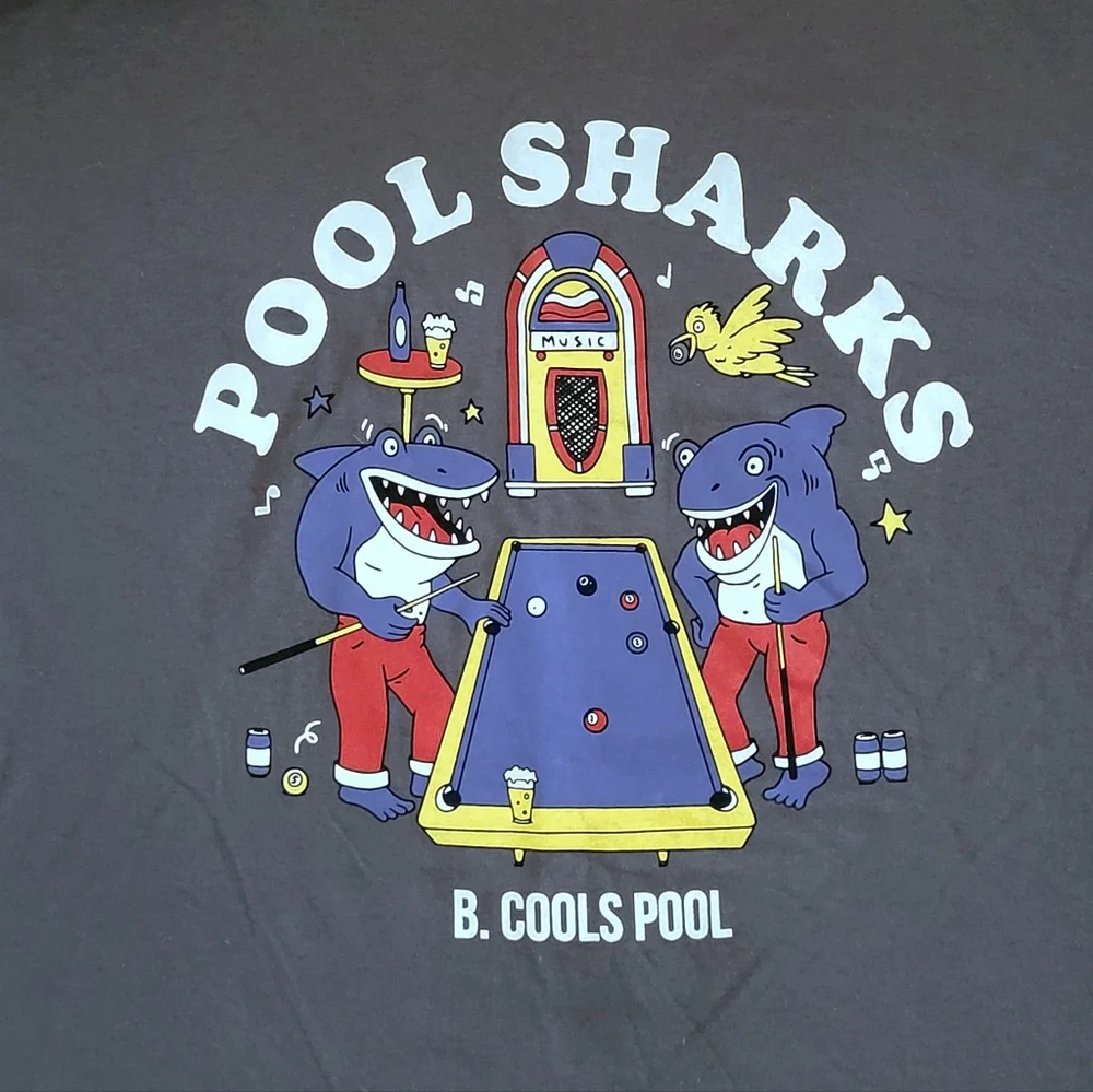 Barney Cools😎 "Pool🎱 Sharks🦈" Graphic Tee👕 - NWOT - Picture 3 of 13